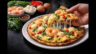 Air Fryer Tortilla Pizza with Shrimp & Mozzarella | Crispy & Easy