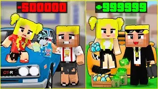 İŞ&Ccedil;İLİKTEN MİLYONERLİĞE DOĞRU EFEKAN VE KIZ KARDEŞİNİN HAYATI! 😱 -Minecraft