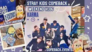 stay vlog 𓂃✧･ﾟ Stray Kids KARMA Vlog! (Barnes & Noble Pop-up, Café Event, Signed Album Unboxing)