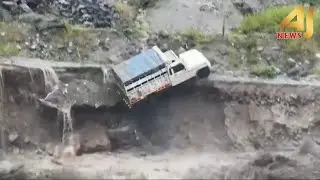 Manali: Pickup Van Swept Away in Landslide as River Rages in Himachal Pradesh