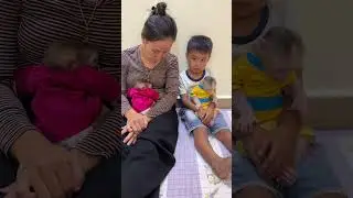 Lovely Pavpav and little baby sit and play with bro lux lux and mommy
