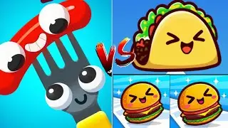 Satisfying mobile games play - Fork N Sausage Vs Food run Gameplay walkthrough ep 8