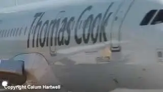 FIRST FOOTAGE (Pre GreatFlyer)! Thomas Cook Go Around @ Skiathos Viking A321 CFM CEO 10ft AGL!