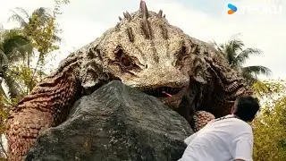😨🦎💥Man turned, saw the true giant lizard behind the rock! | Varanus Priscus | YOUKU MONSTER MOVIE