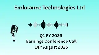 Endurance Technologies Ltd Q1 FY 2026 Earnings Conference Call