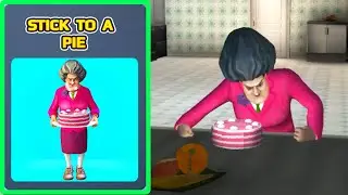 Scary Teacher 3D | Miss T Stick to a pie Walkthrough (iOS Android)