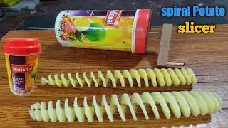 How to make spiral Potato Slicer || DIY spiral Potato machine