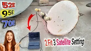 Eutelsat 70e Multi LNB Setup with Nss6 93e & YahSat 52e | complete dish Setting