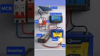 solar Power system connection #solar  panel, batter , inverter connection