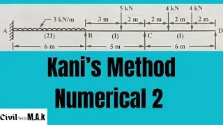 Kani’s Method (Beam) | Numerical 2 | BTech civil engineering | @Civil_with_MAk 