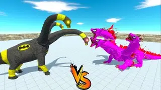 3x HEADED BATMAN BRACHIOSAURUS vs 5x HYDRA HEAD DEATH MAZE  - Animal Revolt Battle Simulator