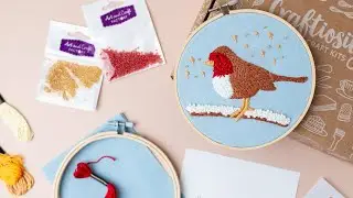 The Stitched Robin Hoop Hanger Craft Kit Tutorial | Craftiosity | Craft Kit Subscription Box