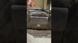 Giant CHANEL Coco Beach Denim Bag with Mod Shot #chanelcocobeach #chanelbag