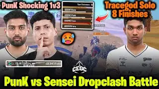 PunkK vs Sensei🥵 Shocking 1v3😱 Tracegod Solo Domination😲 | RNTX SkyEsports CEGC Match Highlights
