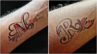 How to make \\ new R and N 🥰 letters tattoo design |\#art #letteringtattoo