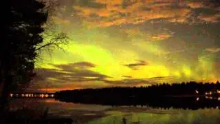 Timplaps northern lights Nydalasj&ouml; Ume&aring;