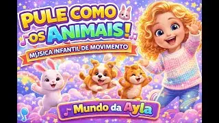 Pule Como os Animais 🐰🐶🎶 BORA PULAR COM A AYLA! 🐰🎶 | Mundo da Ayla