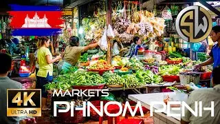 [4K] Very interesting walk in the Old Market 🦂and Central Market 🦀 in Phnom Penh, Cambodia 🇰🇭
