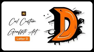 How to draw graffiti letters in illustrator | Graffiti D | Digital Art