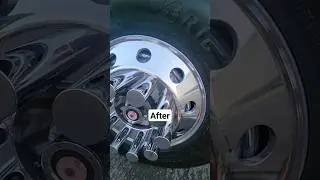Hand polishing my wheels   #18speed #trucking #peterbilt #6nz #caterpillar #Aluminum #WheelPolishing