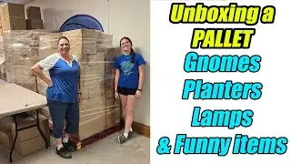 Unboxing a pallet of Gnomes, Planters, Lamps and much more. HookedonPickin.com