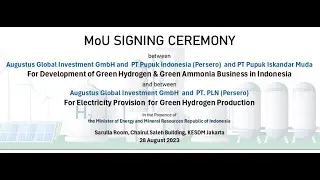 MoU Signing Ceremony: For Development of Green Hydrogen & Green Amonia Business in Indonesia