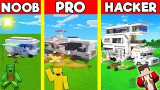 MODERN CAMPING VAN House Build Battle In Minecraft NOOB VS PRO CHLALLENGE Maizen Mizen Mazien Parody