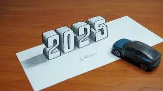 Easiest 3D &ldquo;2025&rdquo; Illusion Drawing Ever! | Mind-Blowing Trick Art on Paper