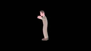 3D Cartoon Lawyer Character Turntable | Frustrated Attorney Begging Pose