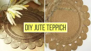 Runden Boho Jute Teppich selber machen | DIY Wanddeko | DIY Teppich aus Seil, Jute  oder Sisal