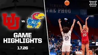 Utah vs. Kansas Game Highlights | 2025-26 Big 12 Women's Basketball