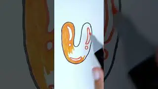 Drawing & Coloring a Colorful letter U English Alphabet #drawing #art #viralshort #shorts