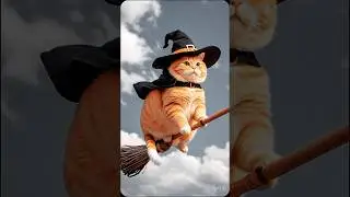 Cute magic cat flying the sky 🙈😻 #cute #cat #little #magiccats