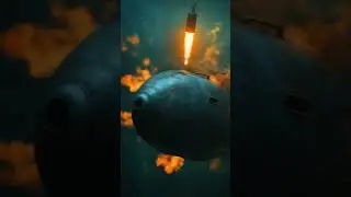 The explosion of a submarine beneath the sea
