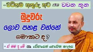 බුදුවරු ලොව පහළ වන්නේ මොකට ද? (-වටිනම අකුරු අට සහ වචන තුන) -ඒ මම ද මේ සහ වේගයෙන් ගෙවෙන කාලය