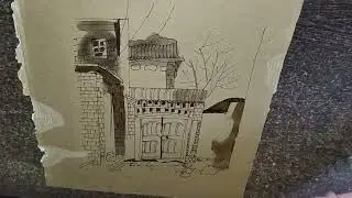 Drawing on cardboard/street view painting