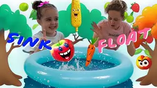 Sink or Float with real and toy Fruits | Useful Educational Kids Video