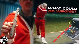 Проверка карманных ножей в Topgolf в костюмах оленей