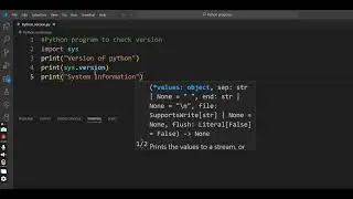 How to check version of python in VS Code
