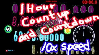 1 hour timer with X10 speed countup and countdown timer  alarm🔔
