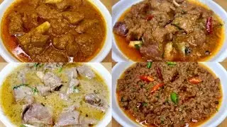 Easy and Best 4 Mutton Recipes | Mutton Korma | Mutton Bhuna | Mutton Keema | Mughlai White Mutton,