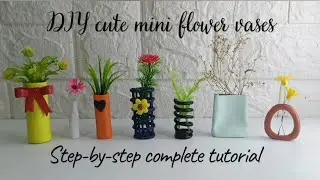 DIY mini flower vases using mould it clay |step-by-step complete tutorial