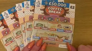 New Scratch Cards &pound;2 Coffee Break &pound;50,000 Jackpot Scratches Uk National Lottery Tickets