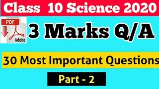 Cbse Class 10 Science Important Questions 2020|Most important Questions science class 10 2020|part 2
