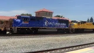 Union Pacific Olympic unit #2002 rushing down the Alhambra as i chase it