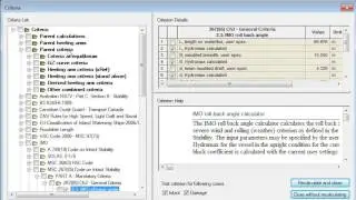 MAXSURF Stability - Stability Criteria