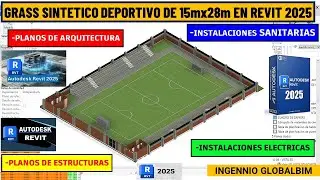 PLANTILLA LOSA DEPORTIVO CON GRASS SINTETICO EN REVIT 2025-IMPRIME PLANOS MULTIDISCIPLINAS