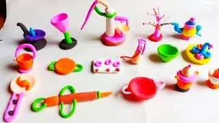 Colorful Mini Kitchen Toys 🌈 | Clay Toy Cooking ASMR 🧸 | Satisfying Kids Video 10.m