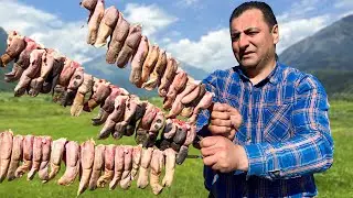 Tender Lamb Tongue Kebab 🥩🔥 &ndash; Cooked in a Scenic Mountain Village!