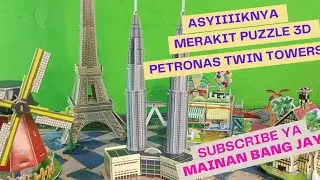 cara merakit mainan puzzle 3d, menara kembar petronas#mainananak #puzzle @mainanbangjay